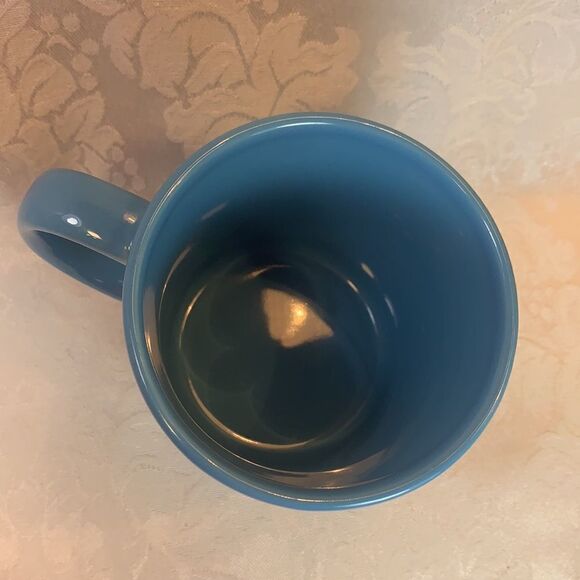 Valley Forge Blue Ceramic Embossed Fox Rabbit Bird Animal Forest Print 16 Ounce - Picture 3 of 5